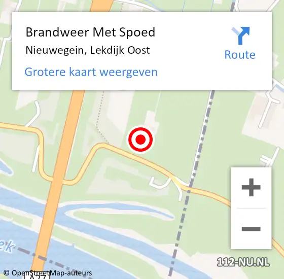 Locatie op kaart van de 112 melding: Brandweer Met Spoed Naar Nieuwegein, Lekdijk Oost op 19 juli 2024 17:09