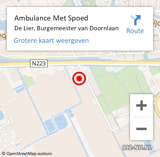 Locatie op kaart van de 112 melding: Ambulance Met Spoed Naar De Lier, Burgemeester van Doornlaan op 19 juli 2024 17:12