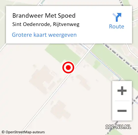 Locatie op kaart van de 112 melding: Brandweer Met Spoed Naar Sint Oedenrode, Rijtvenweg op 19 juli 2024 17:14