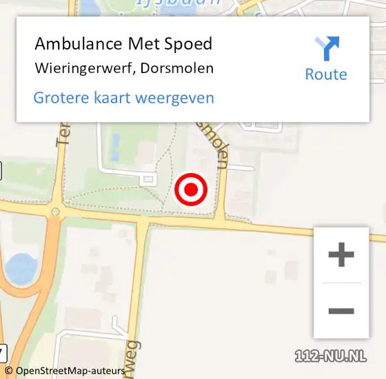 Locatie op kaart van de 112 melding: Ambulance Met Spoed Naar Wieringerwerf, Dorsmolen op 19 juli 2024 17:30