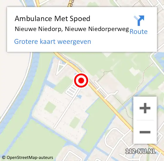 Locatie op kaart van de 112 melding: Ambulance Met Spoed Naar Nieuwe Niedorp, Nieuwe Niedorperweg op 19 juli 2024 17:56