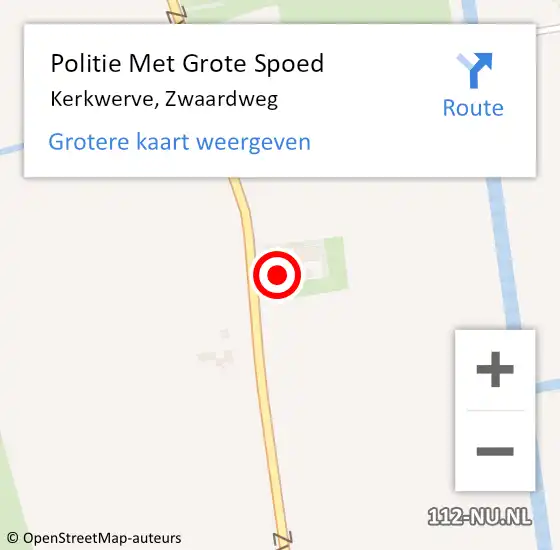 Locatie op kaart van de 112 melding: Politie Met Grote Spoed Naar Kerkwerve, Zwaardweg op 19 juli 2024 18:52