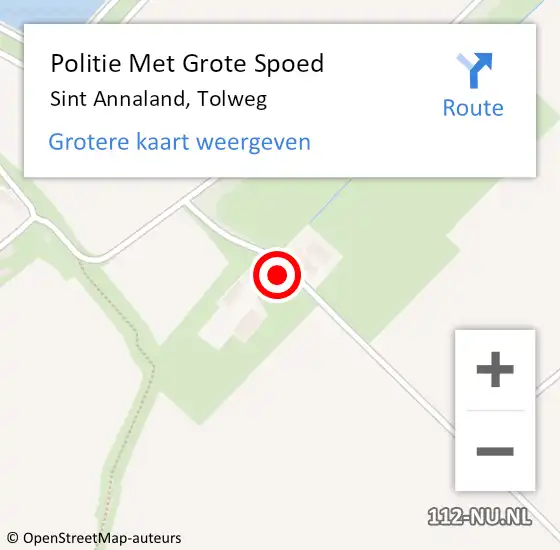 Locatie op kaart van de 112 melding: Politie Met Grote Spoed Naar Sint Annaland, Tolweg op 19 juli 2024 18:59