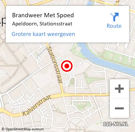 Locatie op kaart van de 112 melding: Brandweer Met Spoed Naar Apeldoorn, Stationsstraat op 19 juli 2024 19:11