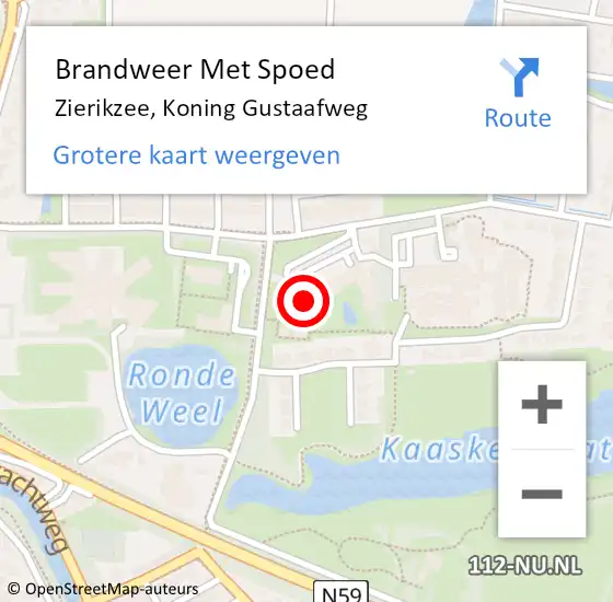 Locatie op kaart van de 112 melding: Brandweer Met Spoed Naar Zierikzee, Koning Gustaafweg op 19 juli 2024 19:28