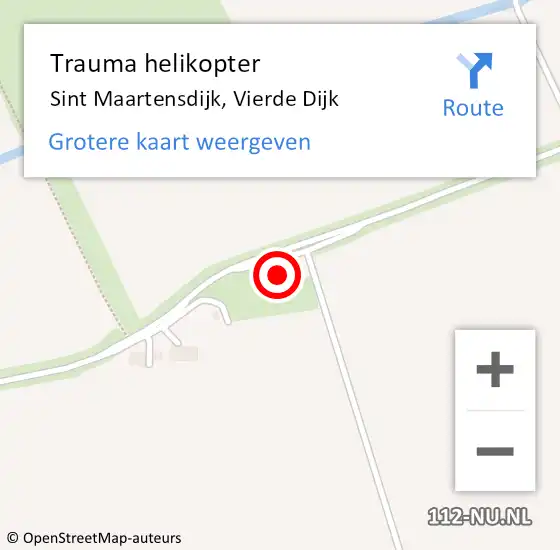 Locatie op kaart van de 112 melding: Trauma helikopter Sint Maartensdijk, Vierde Dijk op 19 juli 2024 19:55