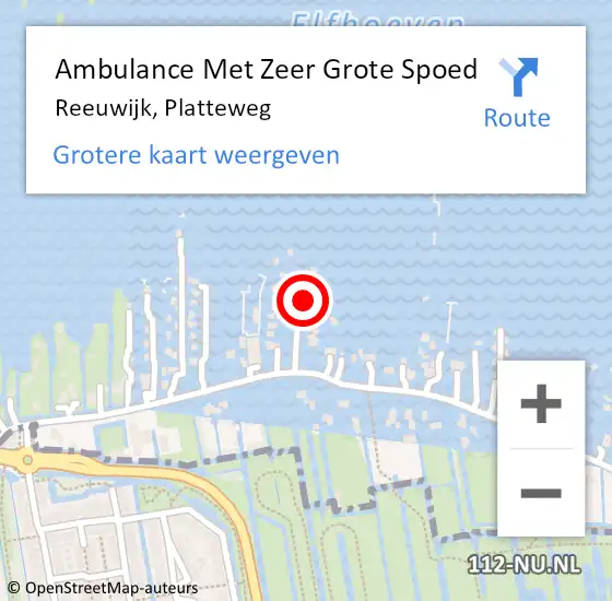 Locatie op kaart van de 112 melding: Ambulance Met Zeer Grote Spoed Naar Reeuwijk, Platteweg op 19 juli 2024 19:57