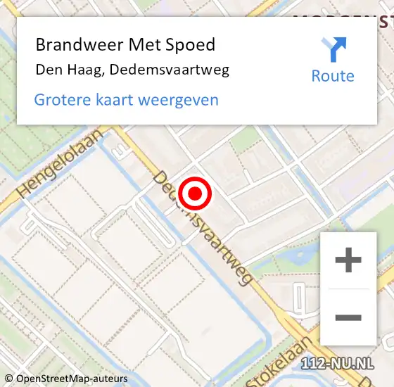 Locatie op kaart van de 112 melding: Brandweer Met Spoed Naar Den Haag, Dedemsvaartweg op 19 juli 2024 20:30