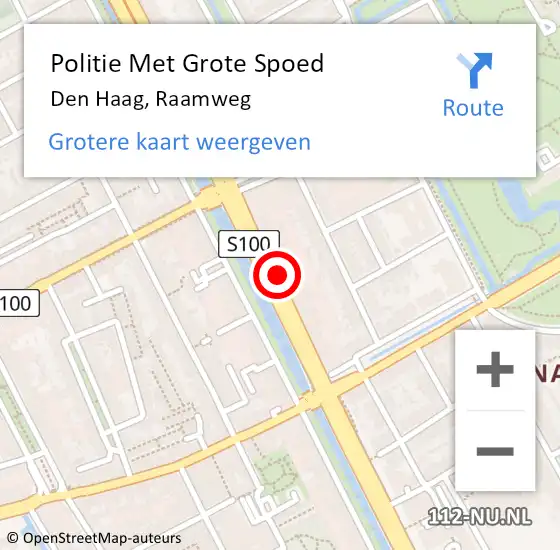 Locatie op kaart van de 112 melding: Politie Met Grote Spoed Naar Den Haag, Raamweg op 19 juli 2024 20:32