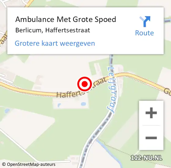 Locatie op kaart van de 112 melding: Ambulance Met Grote Spoed Naar Berlicum, Haffertsestraat op 13 oktober 2014 17:17