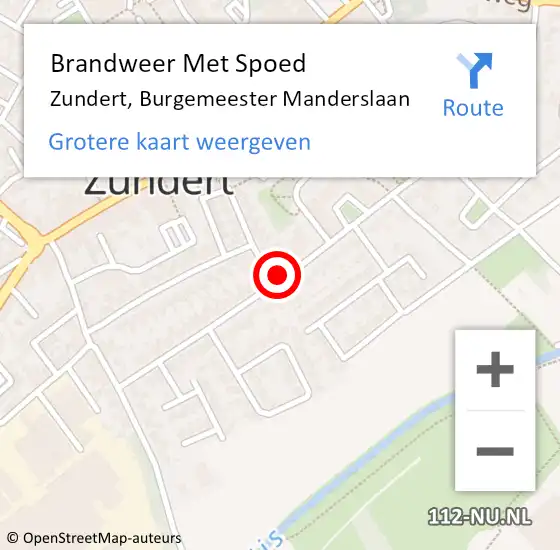 Locatie op kaart van de 112 melding: Brandweer Met Spoed Naar Zundert, Burgemeester Manderslaan op 19 juli 2024 21:20