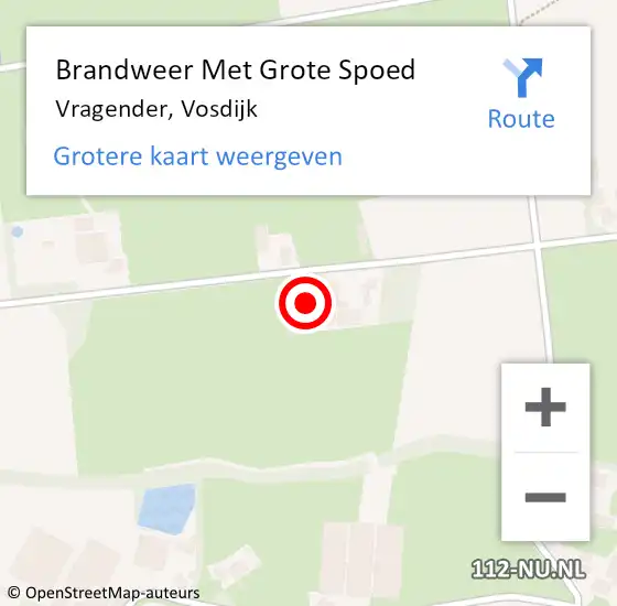 Locatie op kaart van de 112 melding: Brandweer Met Grote Spoed Naar Vragender, Vosdijk op 19 juli 2024 22:14