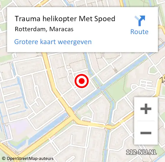 Locatie op kaart van de 112 melding: Trauma helikopter Met Spoed Naar Rotterdam, Maracas op 19 juli 2024 23:01
