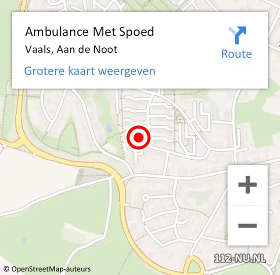 Locatie op kaart van de 112 melding: Ambulance Met Spoed Naar Vaals, Aan de Noot op 13 oktober 2014 17:33