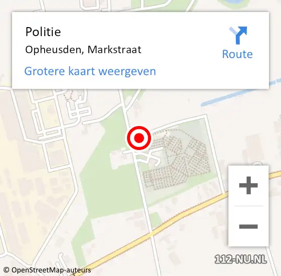 Locatie op kaart van de 112 melding: Politie Opheusden, Markstraat op 19 juli 2024 23:39