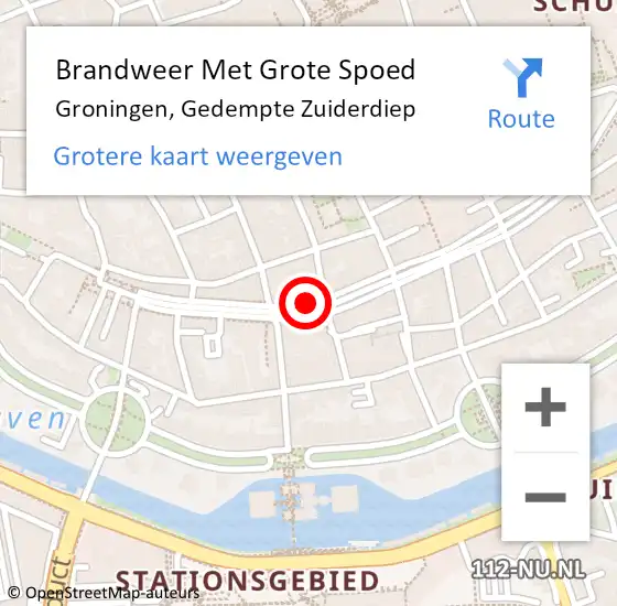 Locatie op kaart van de 112 melding: Brandweer Met Grote Spoed Naar Groningen, Gedempte Zuiderdiep op 19 juli 2024 23:40