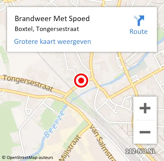 Locatie op kaart van de 112 melding: Brandweer Met Spoed Naar Boxtel, Tongersestraat op 19 juli 2024 23:49