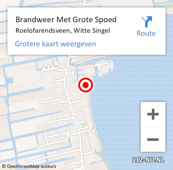 Locatie op kaart van de 112 melding: Brandweer Met Grote Spoed Naar Roelofarendsveen, Witte Singel op 20 juli 2024 00:12