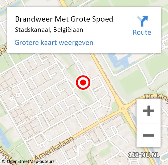 Locatie op kaart van de 112 melding: Brandweer Met Grote Spoed Naar Stadskanaal, Belgiëlaan op 20 juli 2024 00:29