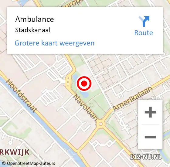 Locatie op kaart van de 112 melding: Ambulance Stadskanaal op 20 juli 2024 00:33