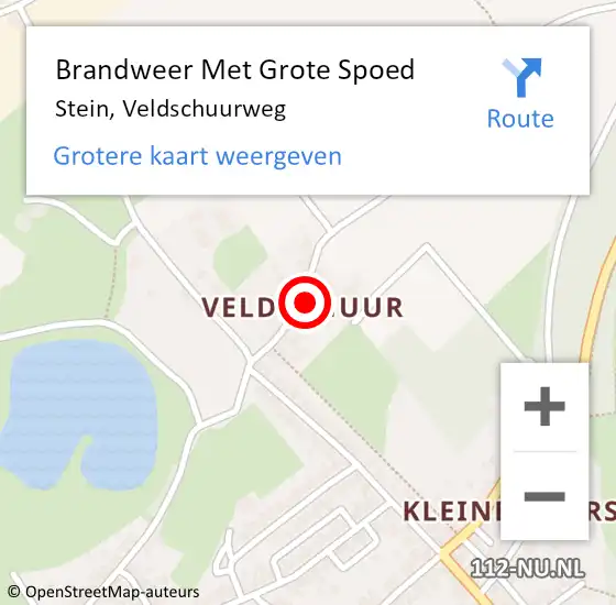 Locatie op kaart van de 112 melding: Brandweer Met Grote Spoed Naar Stein, Veldschuurweg op 20 juli 2024 00:41