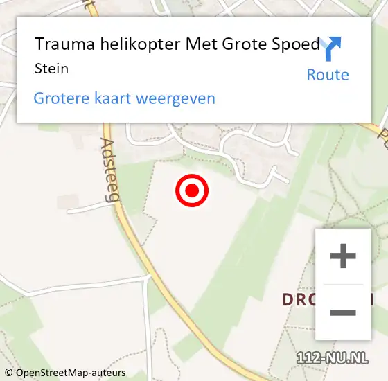 Locatie op kaart van de 112 melding: Trauma helikopter Met Grote Spoed Naar Stein op 20 juli 2024 00:49