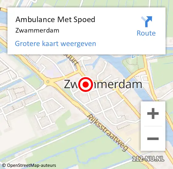 Locatie op kaart van de 112 melding: Ambulance Met Spoed Naar Zwammerdam op 20 juli 2024 01:48