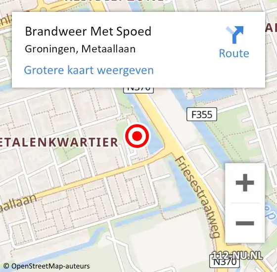 Locatie op kaart van de 112 melding: Brandweer Met Spoed Naar Groningen, Metaallaan op 20 juli 2024 02:16