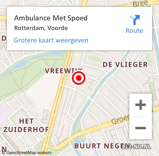 Locatie op kaart van de 112 melding: Ambulance Met Spoed Naar Rotterdam, Voorde op 20 juli 2024 02:27