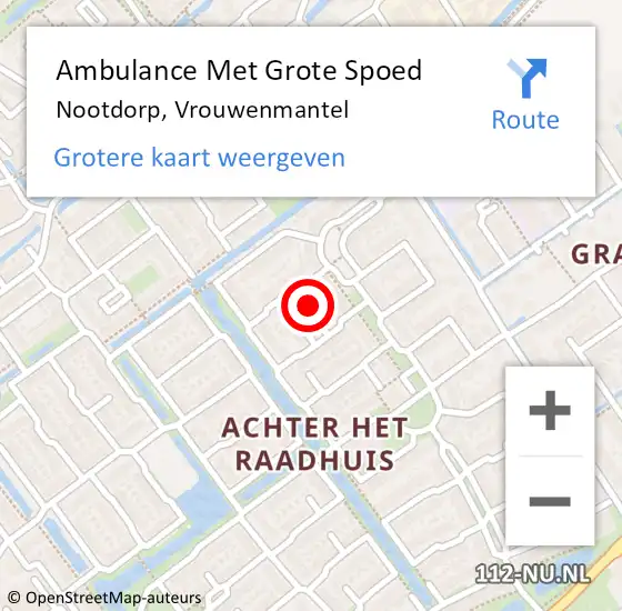 Locatie op kaart van de 112 melding: Ambulance Met Grote Spoed Naar Nootdorp, Vrouwenmantel op 20 juli 2024 03:22