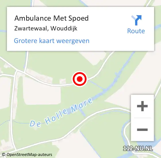 Locatie op kaart van de 112 melding: Ambulance Met Spoed Naar Zwartewaal, Wouddijk op 20 juli 2024 04:37