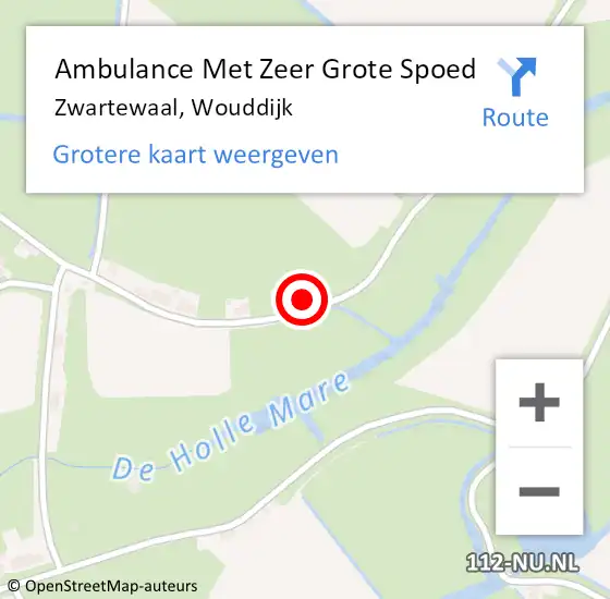 Locatie op kaart van de 112 melding: Ambulance Met Zeer Grote Spoed Naar Zwartewaal, Wouddijk op 20 juli 2024 04:38