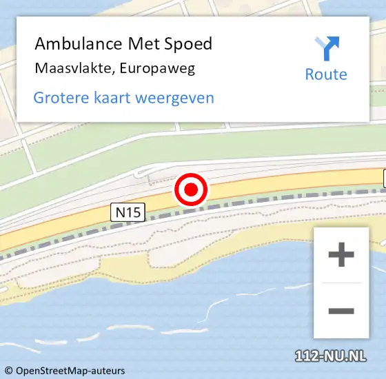 Locatie op kaart van de 112 melding: Ambulance Met Spoed Naar Maasvlakte, Europaweg op 20 juli 2024 06:35