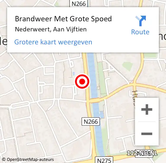 Locatie op kaart van de 112 melding: Brandweer Met Grote Spoed Naar Nederweert, Aan Vijftien op 20 juli 2024 07:00