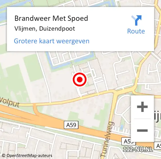 Locatie op kaart van de 112 melding: Brandweer Met Spoed Naar Vlijmen, Duizendpoot op 20 juli 2024 08:52