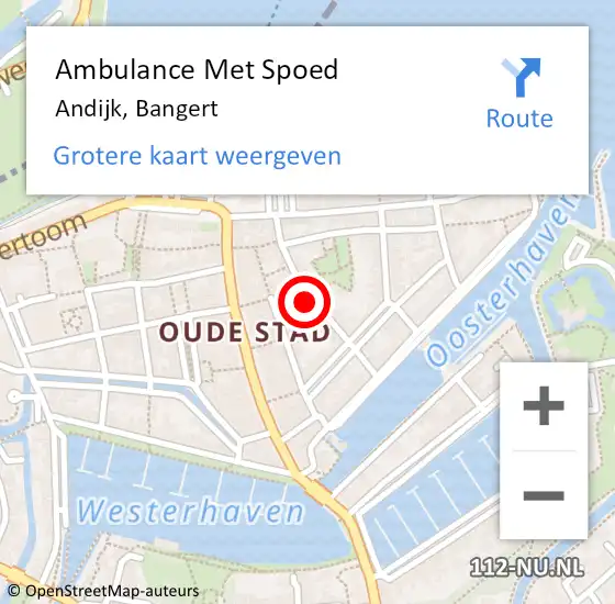 Locatie op kaart van de 112 melding: Ambulance Met Spoed Naar Andijk, Bangert op 20 juli 2024 09:01