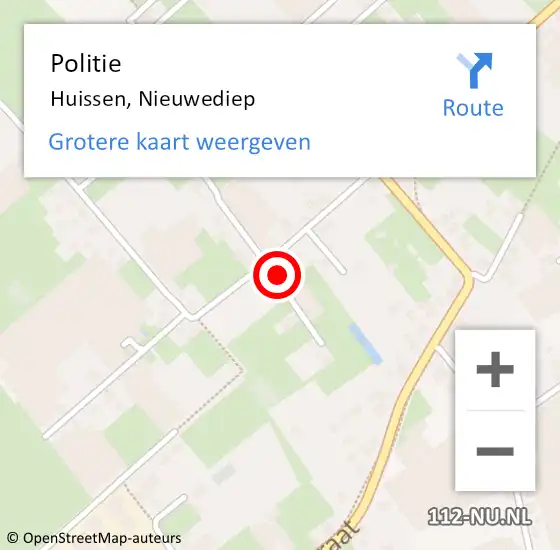 Locatie op kaart van de 112 melding: Politie Huissen, Nieuwediep op 20 juli 2024 09:17