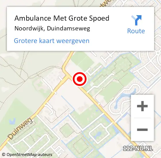 Locatie op kaart van de 112 melding: Ambulance Met Grote Spoed Naar Noordwijk, Duindamseweg op 20 juli 2024 09:23