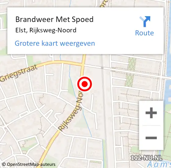 Locatie op kaart van de 112 melding: Brandweer Met Spoed Naar Elst, Rijksweg-Noord op 20 juli 2024 09:32