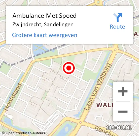 Locatie op kaart van de 112 melding: Ambulance Met Spoed Naar Zwijndrecht, Sandelingen op 20 juli 2024 09:45