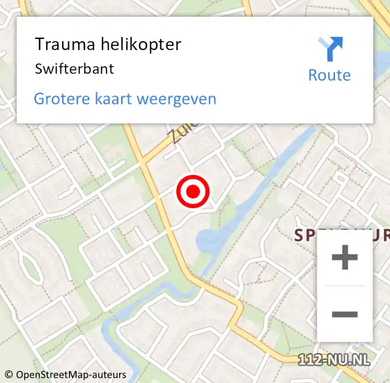 Locatie op kaart van de 112 melding: Trauma helikopter Swifterbant op 20 juli 2024 09:49