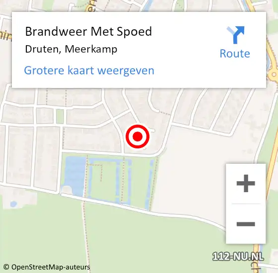 Locatie op kaart van de 112 melding: Brandweer Met Spoed Naar Druten, Meerkamp op 20 juli 2024 09:56