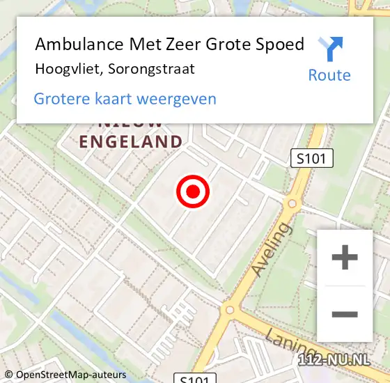 Locatie op kaart van de 112 melding: Ambulance Met Zeer Grote Spoed Naar Hoogvliet, Sorongstraat op 20 juli 2024 10:18