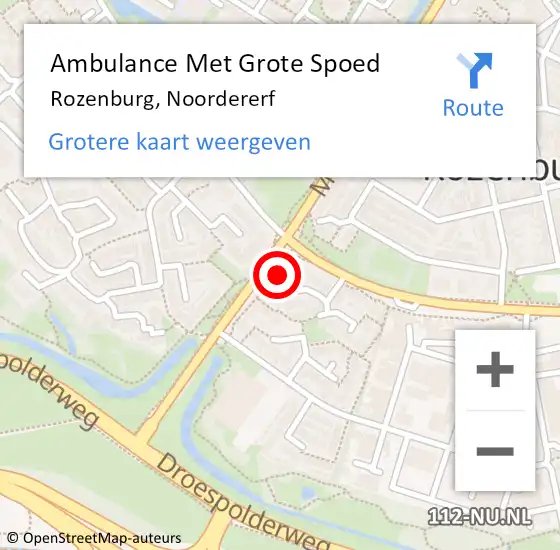 Locatie op kaart van de 112 melding: Ambulance Met Grote Spoed Naar Rozenburg, Noordererf op 20 juli 2024 10:19