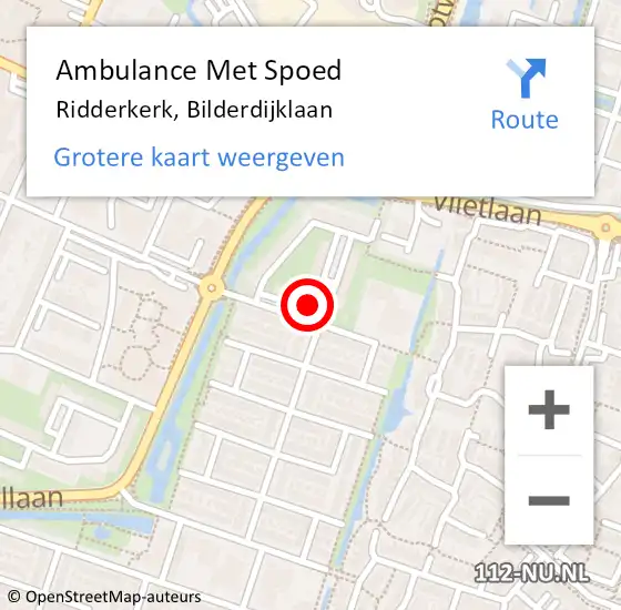 Locatie op kaart van de 112 melding: Ambulance Met Spoed Naar Ridderkerk, Bilderdijklaan op 20 juli 2024 10:48