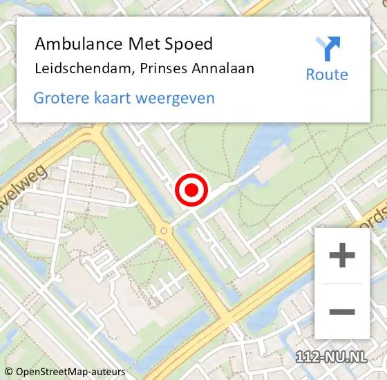 Locatie op kaart van de 112 melding: Ambulance Met Spoed Naar Leidschendam, Prinses Annalaan op 20 juli 2024 10:53