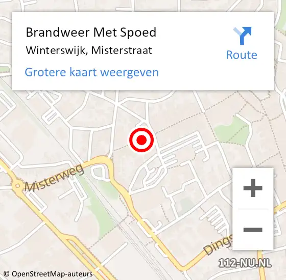 Locatie op kaart van de 112 melding: Brandweer Met Spoed Naar Winterswijk, Misterstraat op 20 juli 2024 11:24