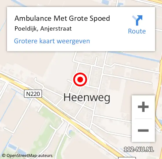 Locatie op kaart van de 112 melding: Ambulance Met Grote Spoed Naar Poeldijk, Anjerstraat op 20 juli 2024 11:26