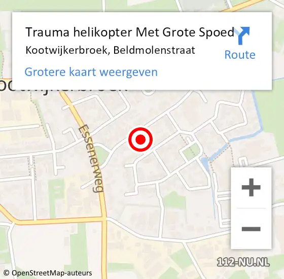 Locatie op kaart van de 112 melding: Trauma helikopter Met Grote Spoed Naar Kootwijkerbroek, Beldmolenstraat op 20 juli 2024 11:26