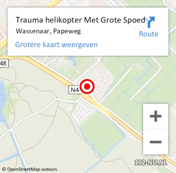 Locatie op kaart van de 112 melding: Trauma helikopter Met Grote Spoed Naar Wassenaar, Papeweg op 20 juli 2024 12:03